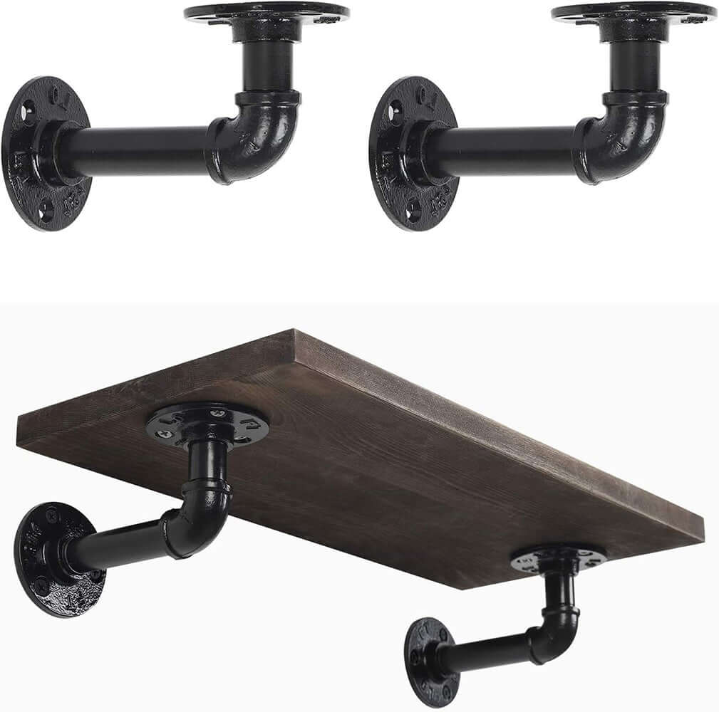 4 Pcs Industrial Rustic Shelf Brackets - Image 8