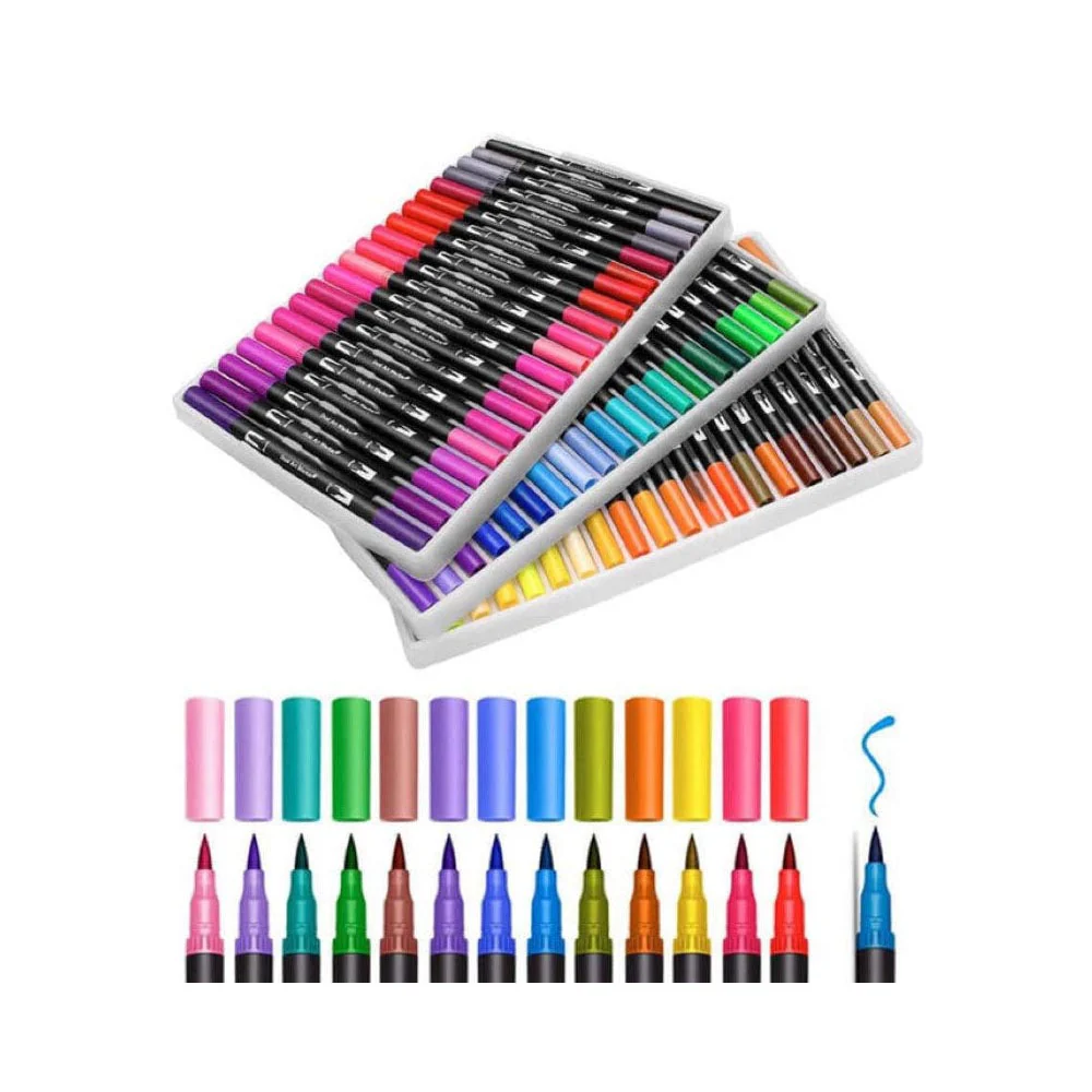 60 Colour Dual Tip Watercolour Marker Pens Set