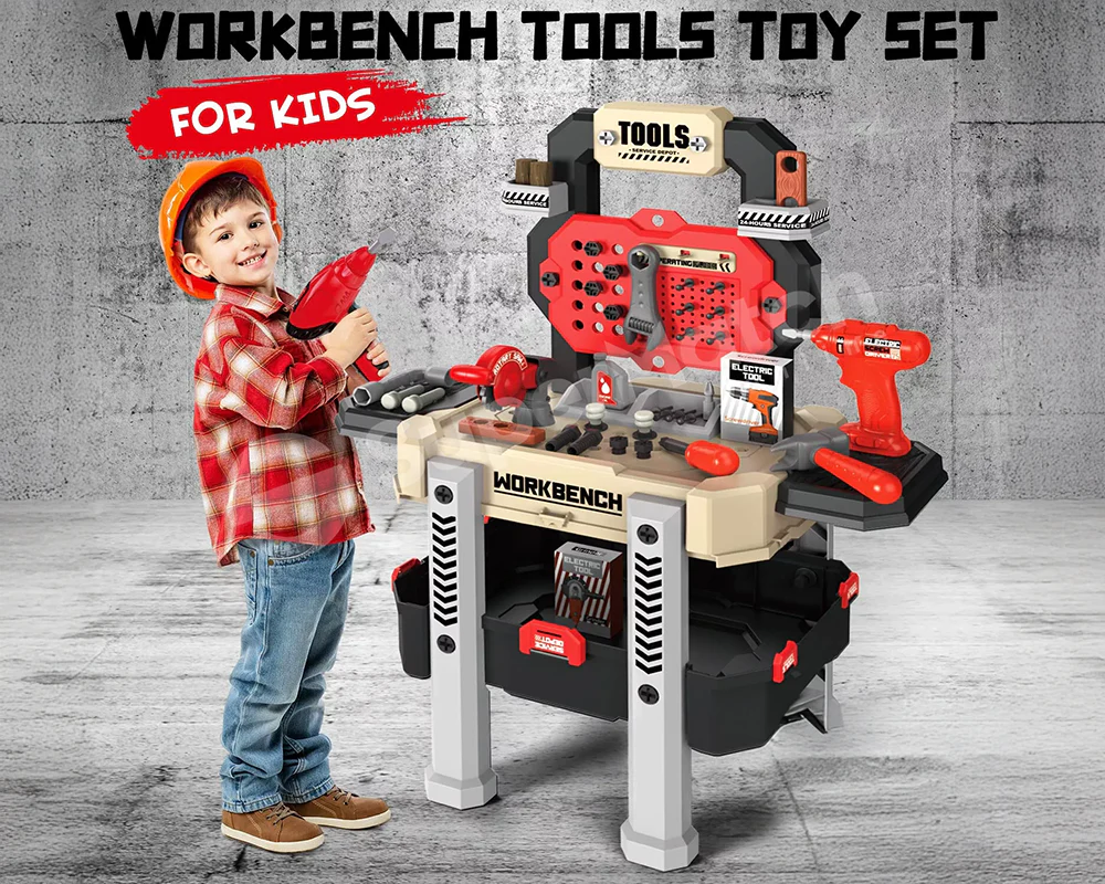 Kids Work Bench Construction Tool Toys Set - Image 2