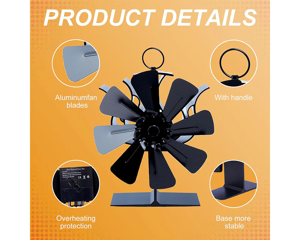 Stove Fan Heat Powered Stove Fan - Image 6
