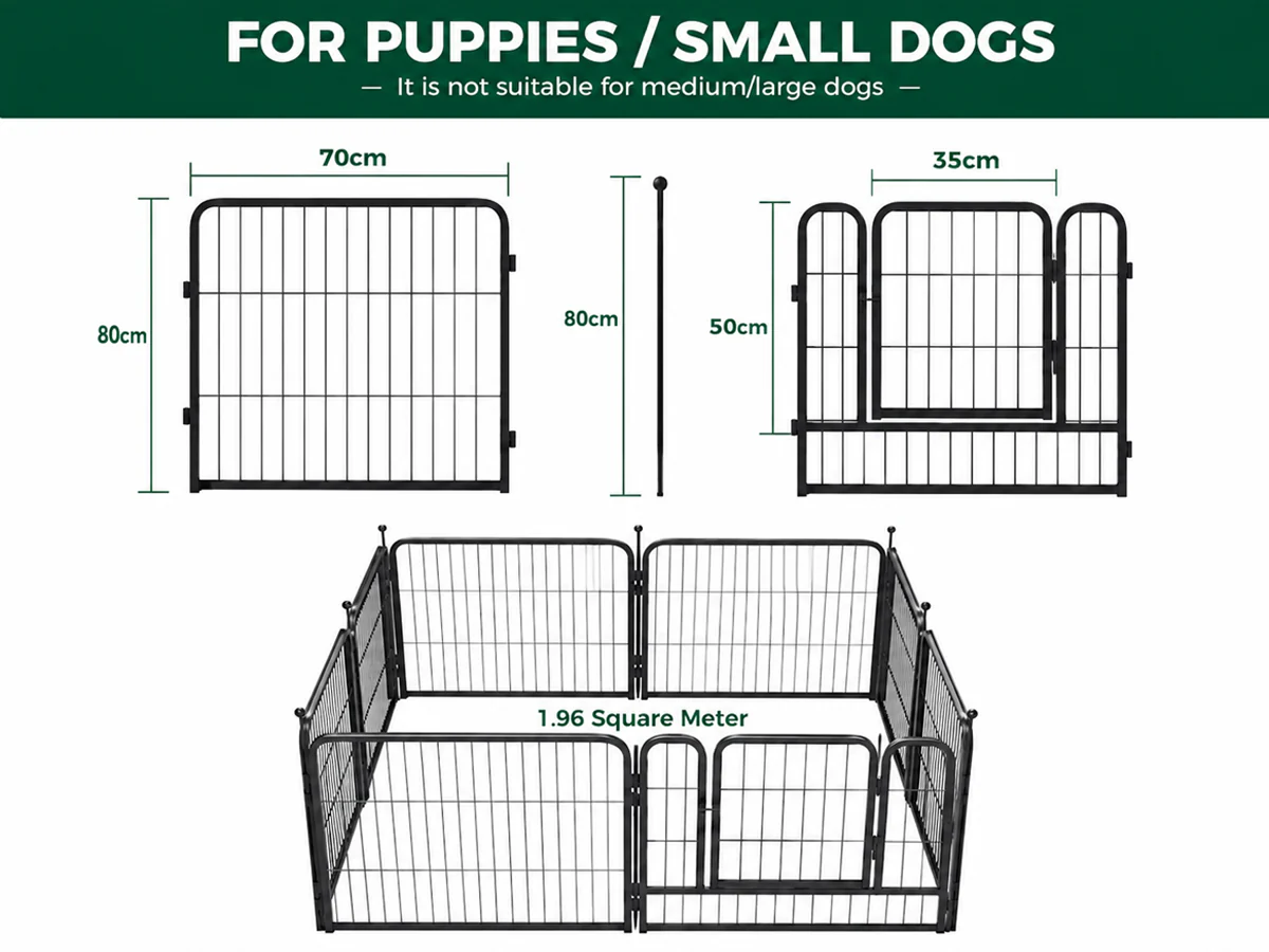 Dog Playpen Pet Playpen Fence 8 Panels - Image 3