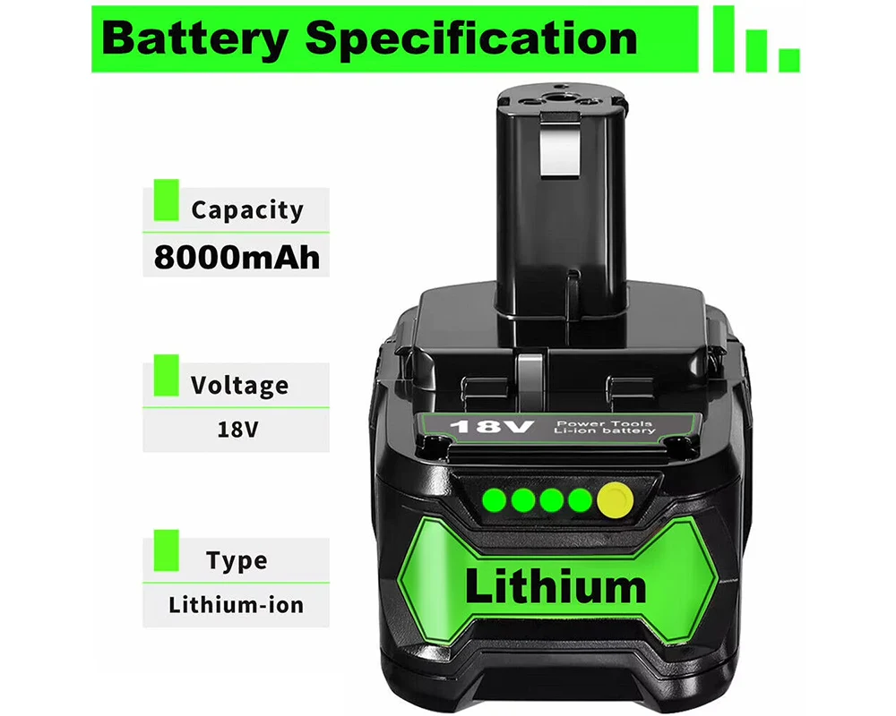 Ryobi 18V Battery 8000mAh Replacement Battery - Image 6