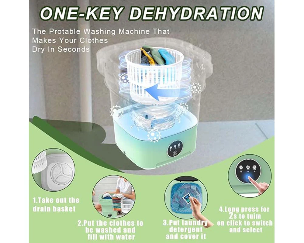 8L Foldable Washing Machine Mini Cloths Laundry Machine - Image 6