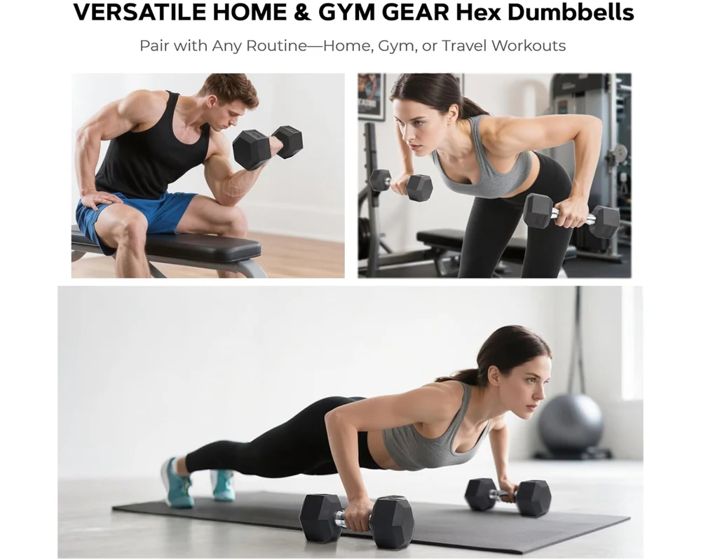 Hexagonal Dumbbell Set 9Kg Pair - Image 4