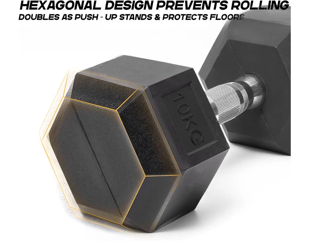 Hexagonal Dumbbell Set 9Kg Pair - Image 6