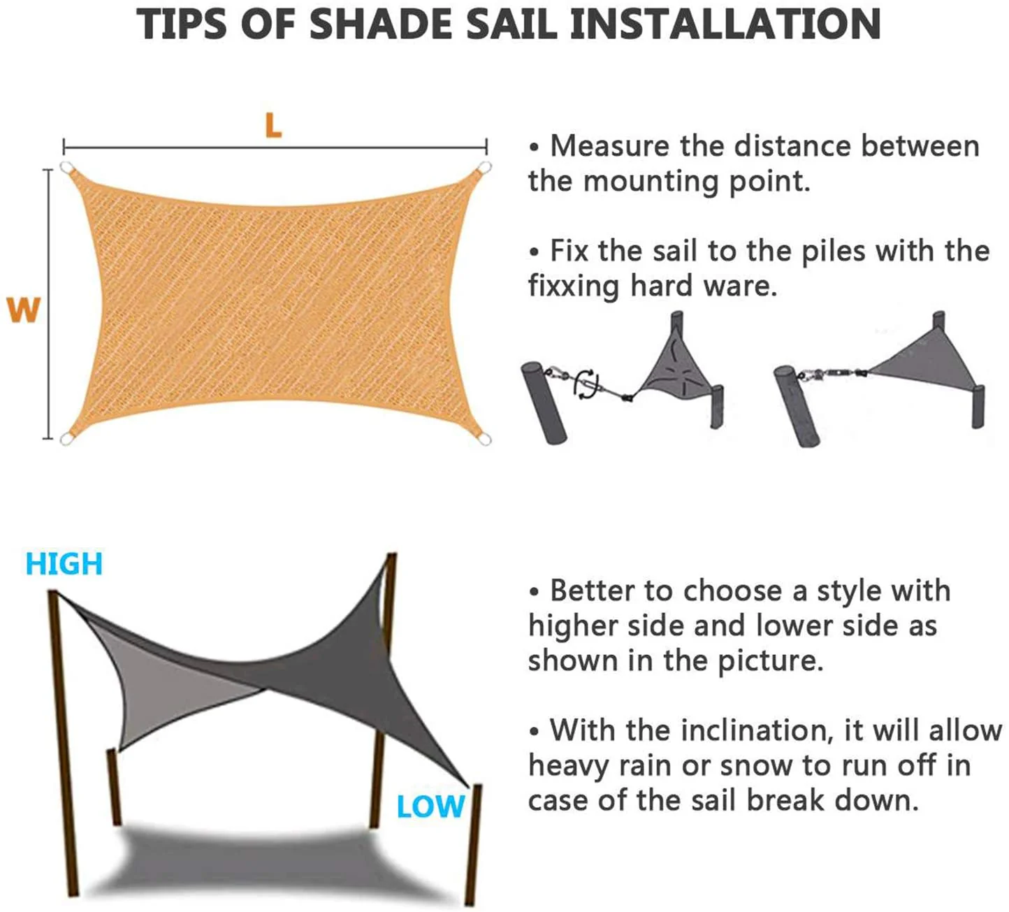 Shade Sail 5X5M Grey - Image 2