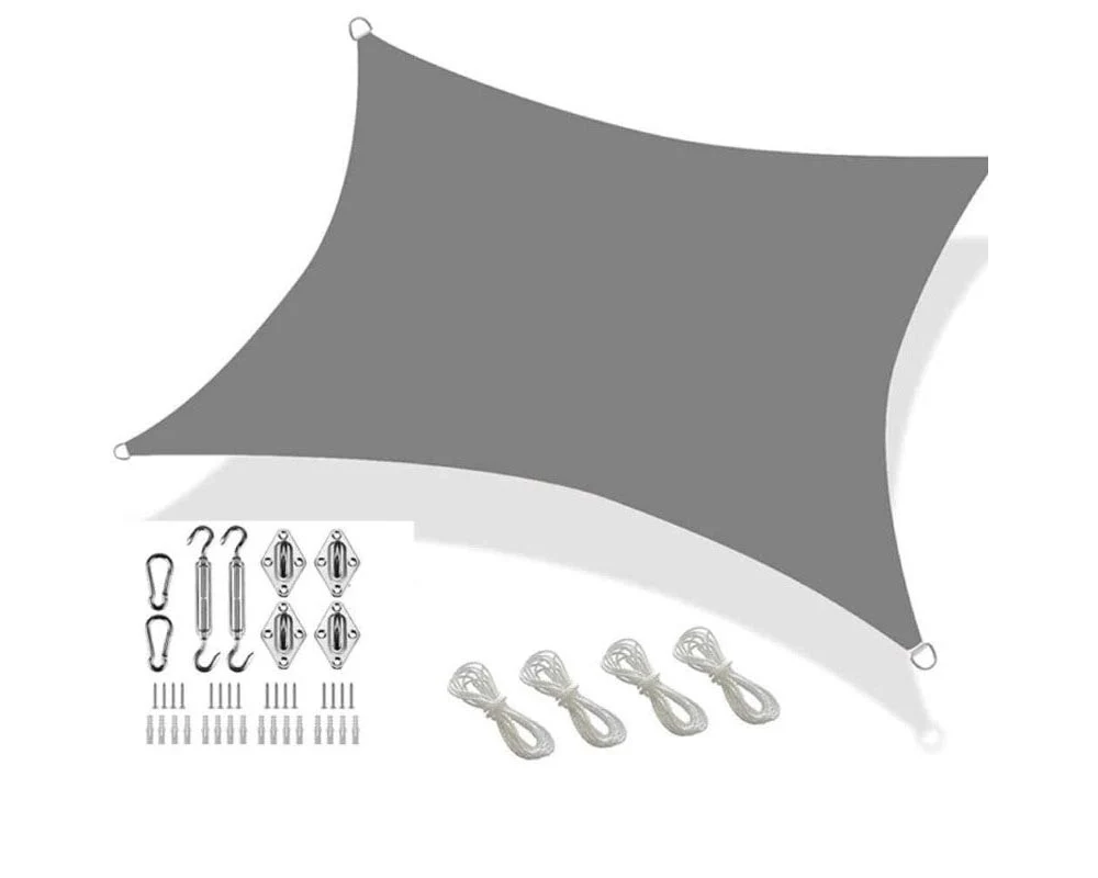 Shade Sail Waterproof 4X4M Grey - Image 9