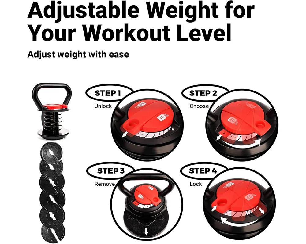 Adjustable Kettlebell 18kg - Image 4