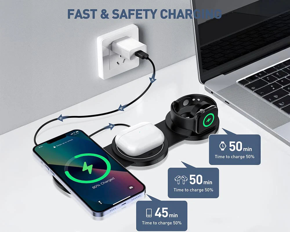 3-in-1 Wireless Charging Pad for Apple Devices Compitable - Image 3