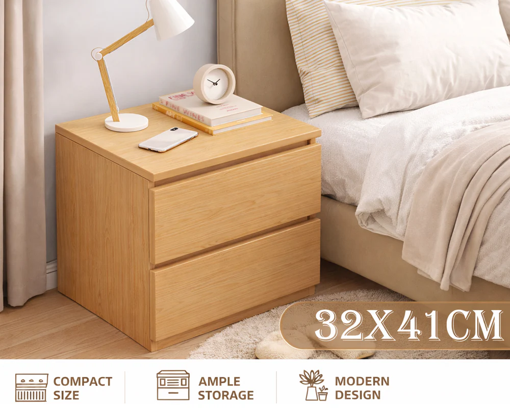 Bedside Table with Drawers - Image 2