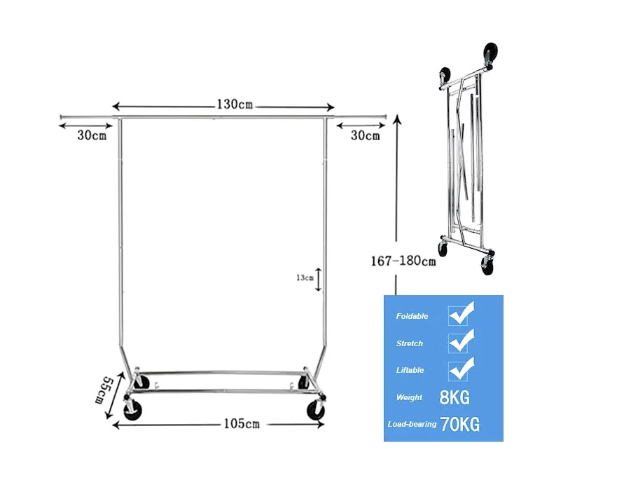 Steel Clothes Rack Garment Rack - Image 7