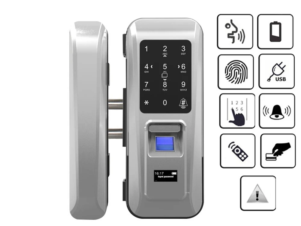 Glass Door Lock – Keyless Electric Fingerprint Intelligent Lock - Image 4