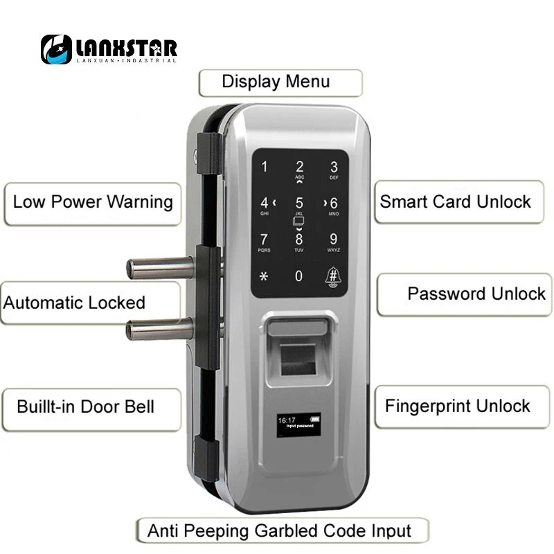 Glass Door Lock – Keyless Electric Fingerprint Intelligent Lock - Image 5