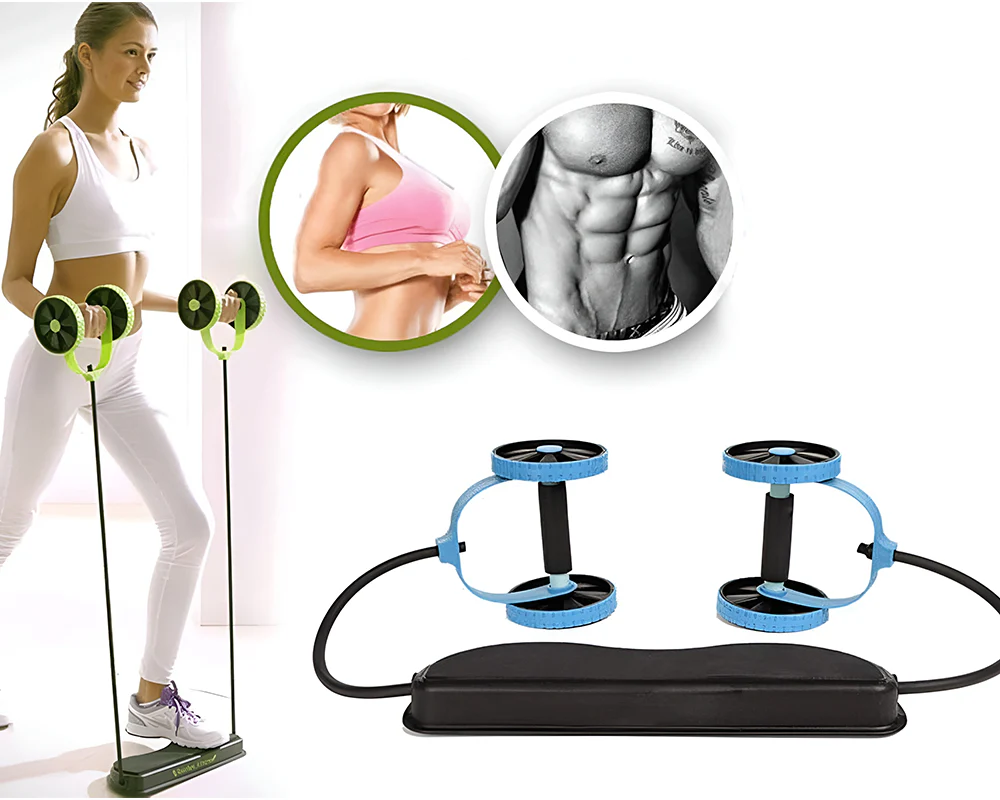 AB Roller – 2-in-1 AB Roller with Resistance Bands for Core Strength - Image 3