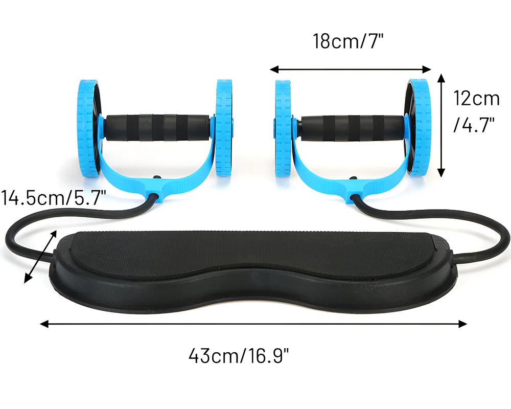 AB Roller – 2-in-1 AB Roller with Resistance Bands for Core Strength - Image 4