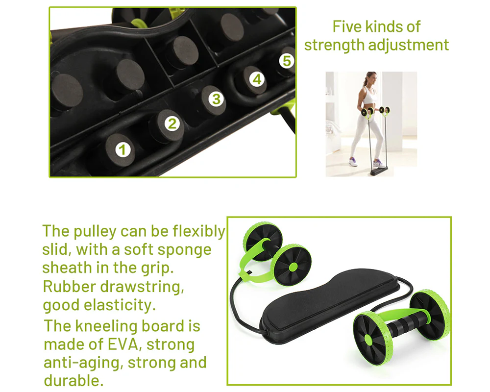 AB Roller – 2-in-1 AB Roller with Resistance Bands for Core Strength - Image 6