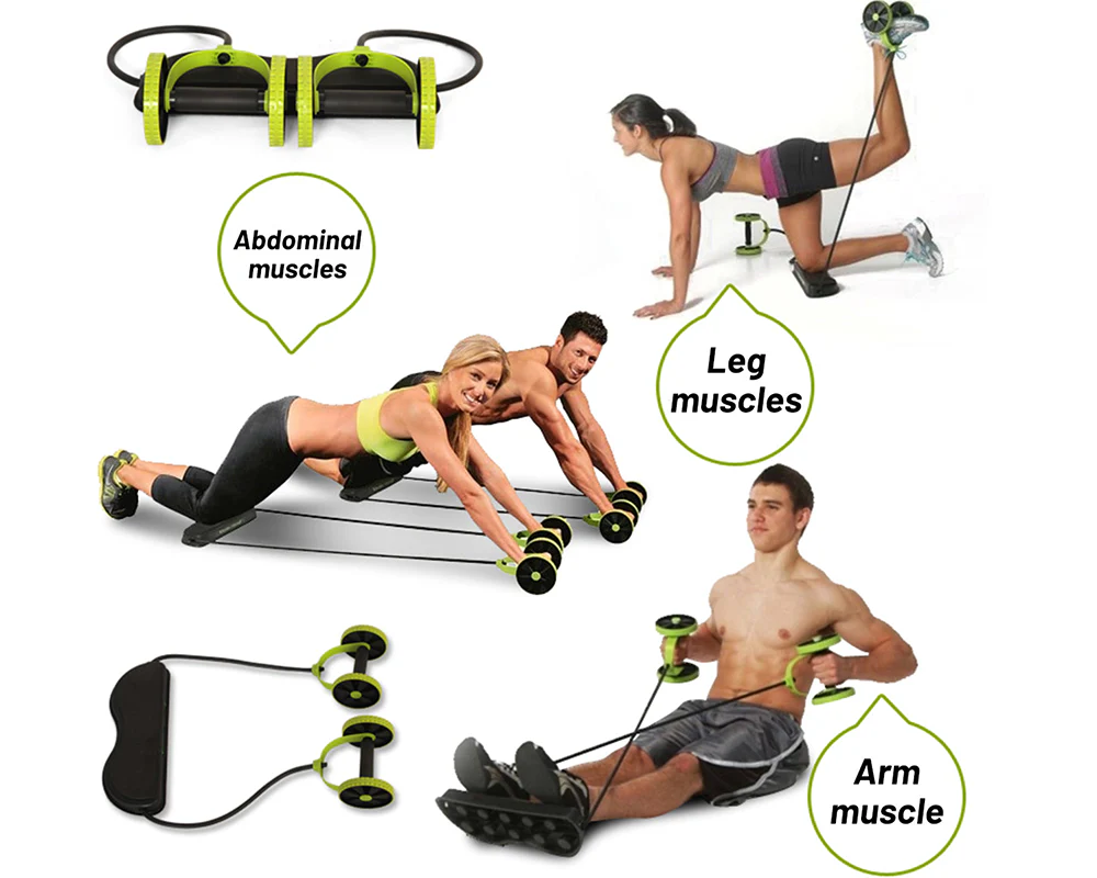 AB Roller – 2-in-1 AB Roller with Resistance Bands for Core Strength - Image 8