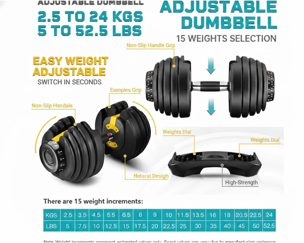 Adjustable dumbbells 24Kg - Image 7