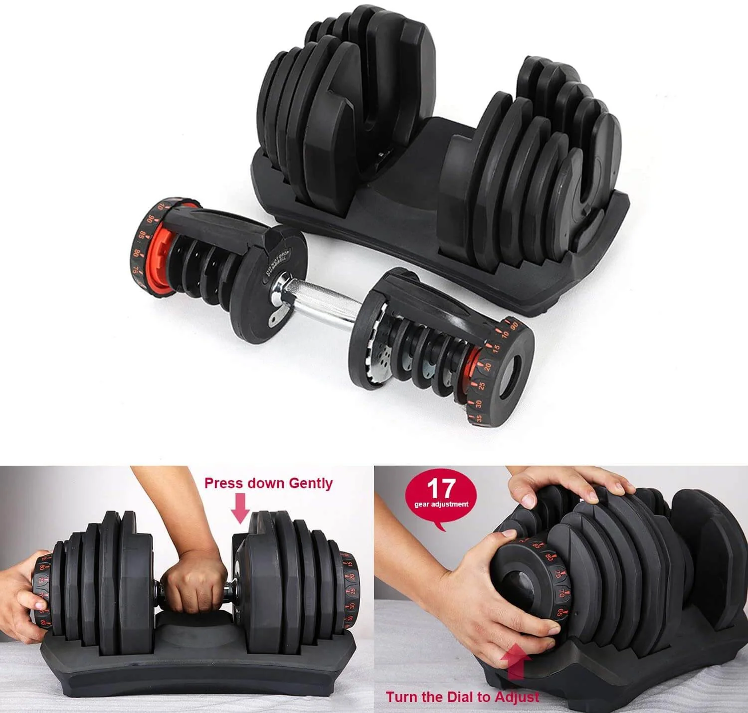 Adjustable Dumbbells 40Kg 2PCS Set - Image 5