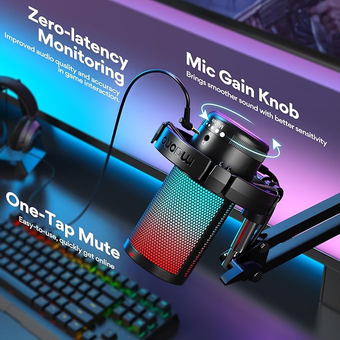 MAONO DGM20S Gaming USB Microphone with RGB Lighting & Noise Cancellation - Image 5