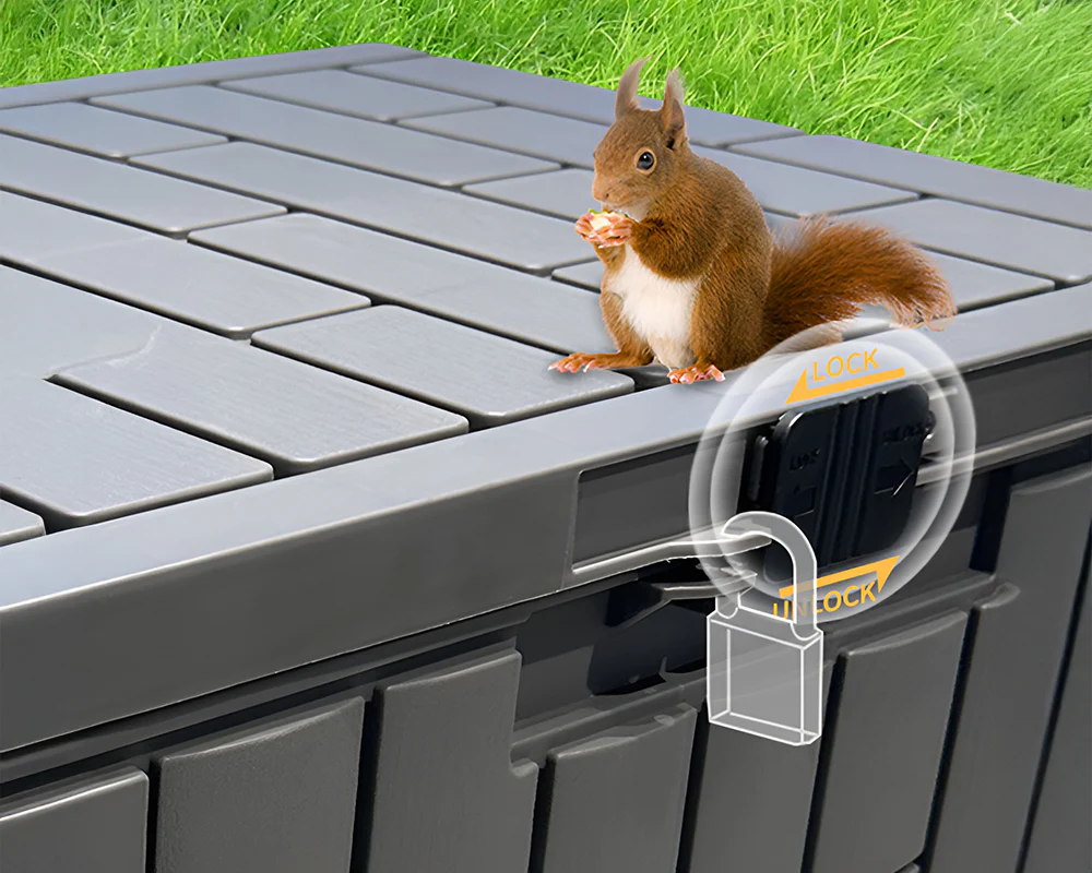 Gardeon Outdoor Storage Box Container Lockable Indoor Garden Toy Tool Shed Grey - Image 9