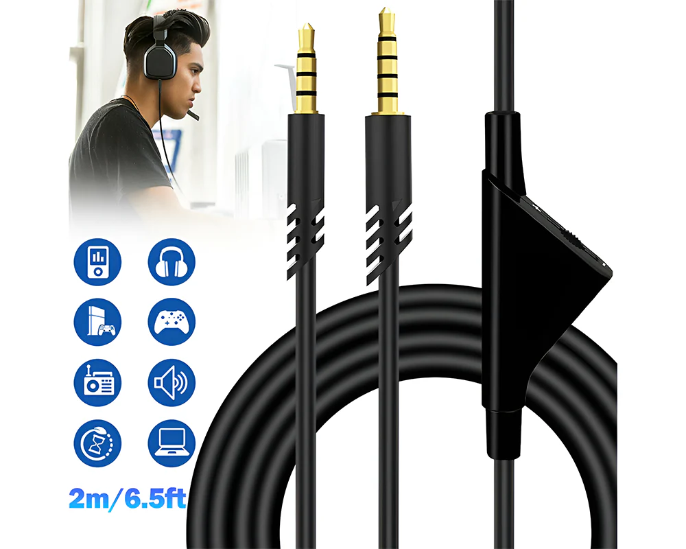 Audio Cable Cord Volume Control for Astro A10 A30 A40 Gaming Headset - Image 3