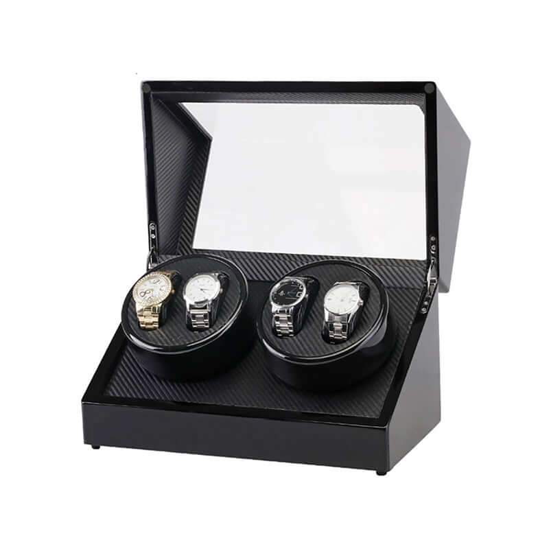 Automatic Quad Watch Winder Wood Display Box Motor Rotation Storage - Image 2