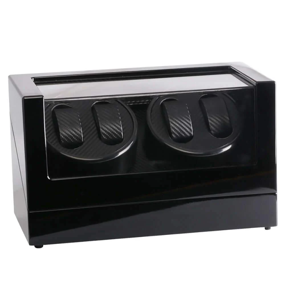 Automatic Quad Watch Winder Wood Display Box Motor Rotation Storage - Image 5
