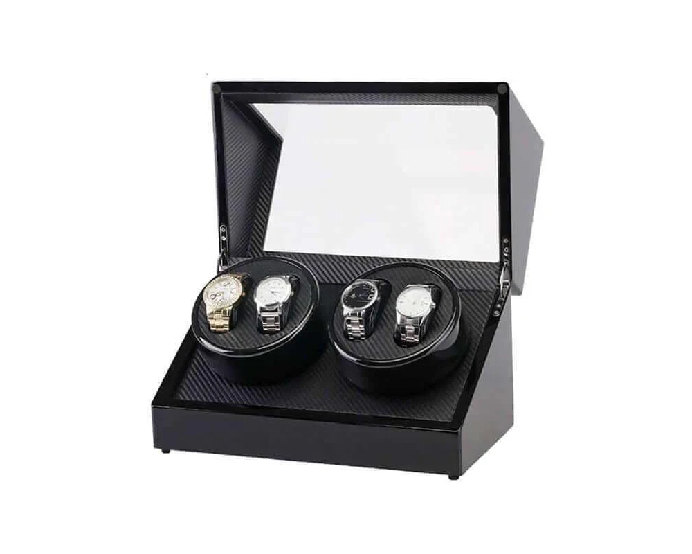 Automatic Quad Watch Winder Wood Display Box Motor Rotation Storage - Image 6