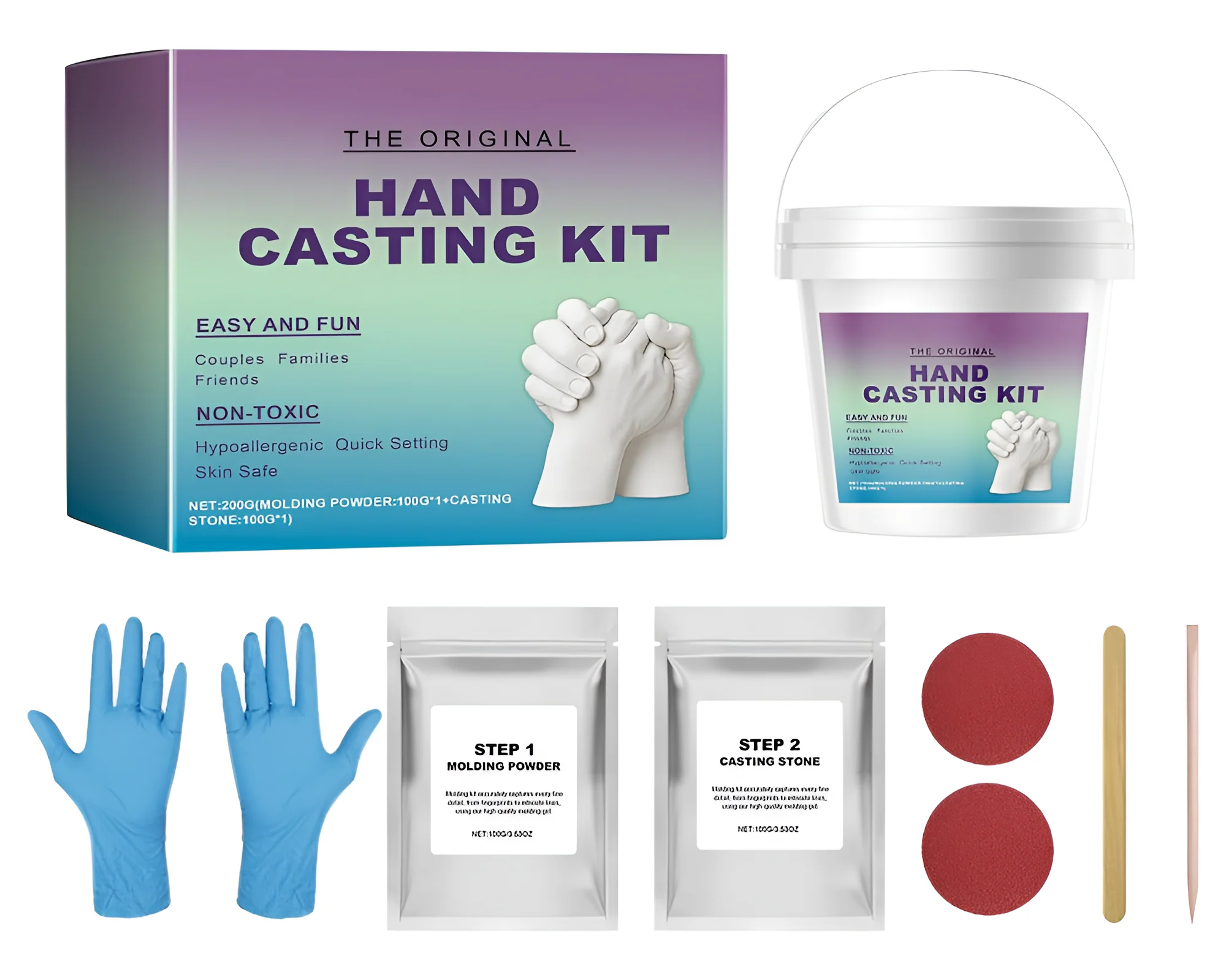 3D Hand Casting Molding Kit – Mess-Free Hand and Foot Keepsake Frame in Alpine White - Image 2