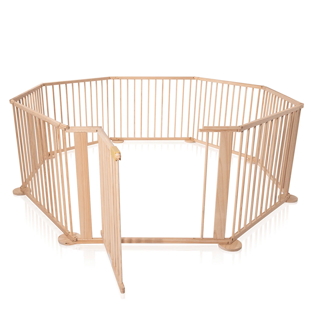 Deluxe Wooden Play Yard Safety Barrier 8 Panel Indoor Activity Area - Image 5