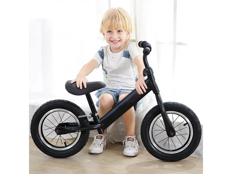 Kids Balance Bike Ride On Bicycle Black - Image 4
