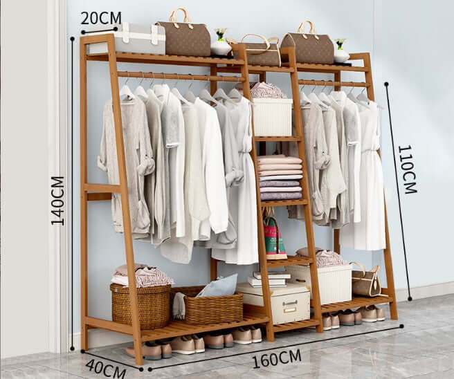 Bamboo Wardrobe Clothes Rack - Image 3