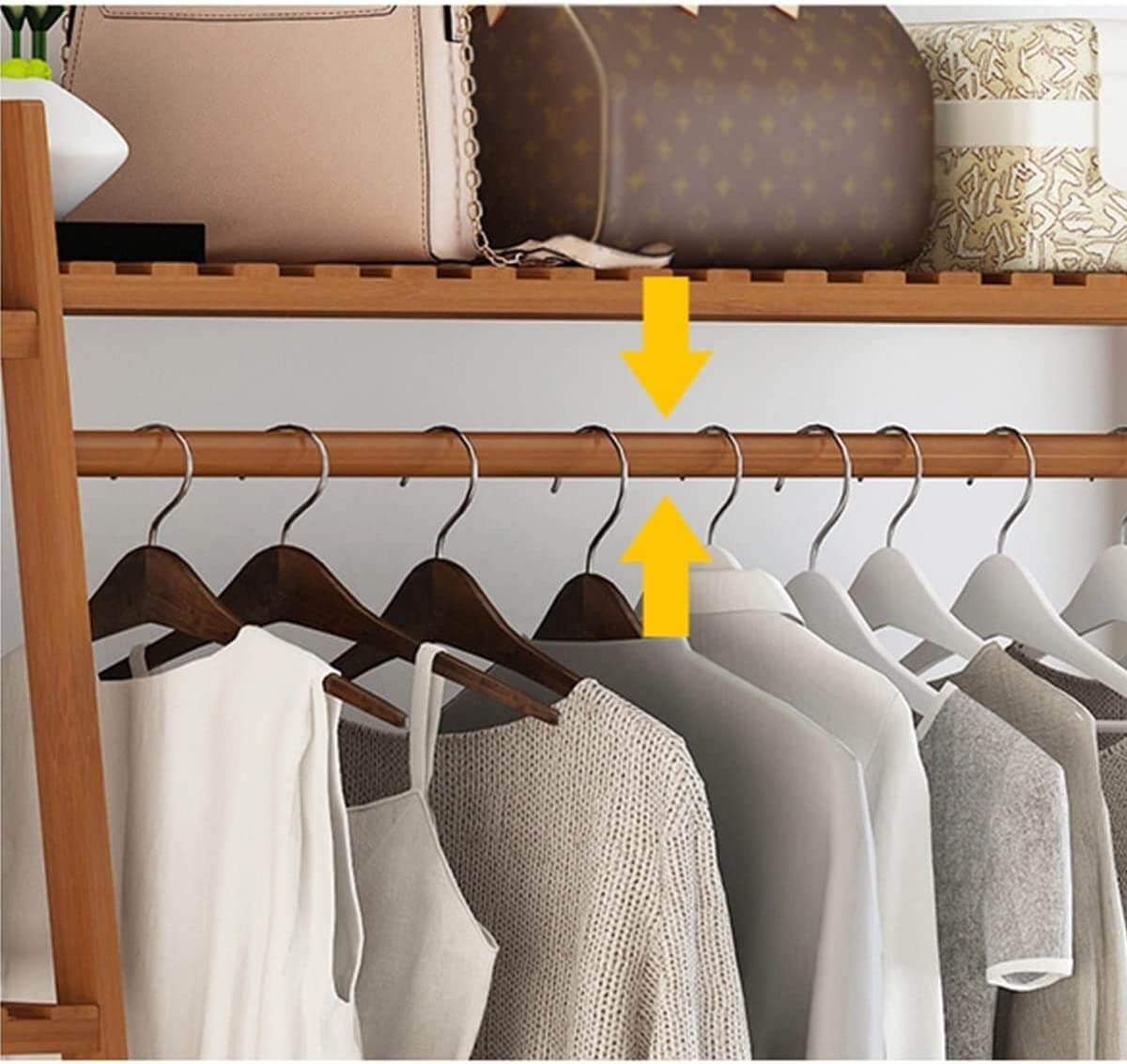 Bamboo Wardrobe Clothes Rack - Image 4
