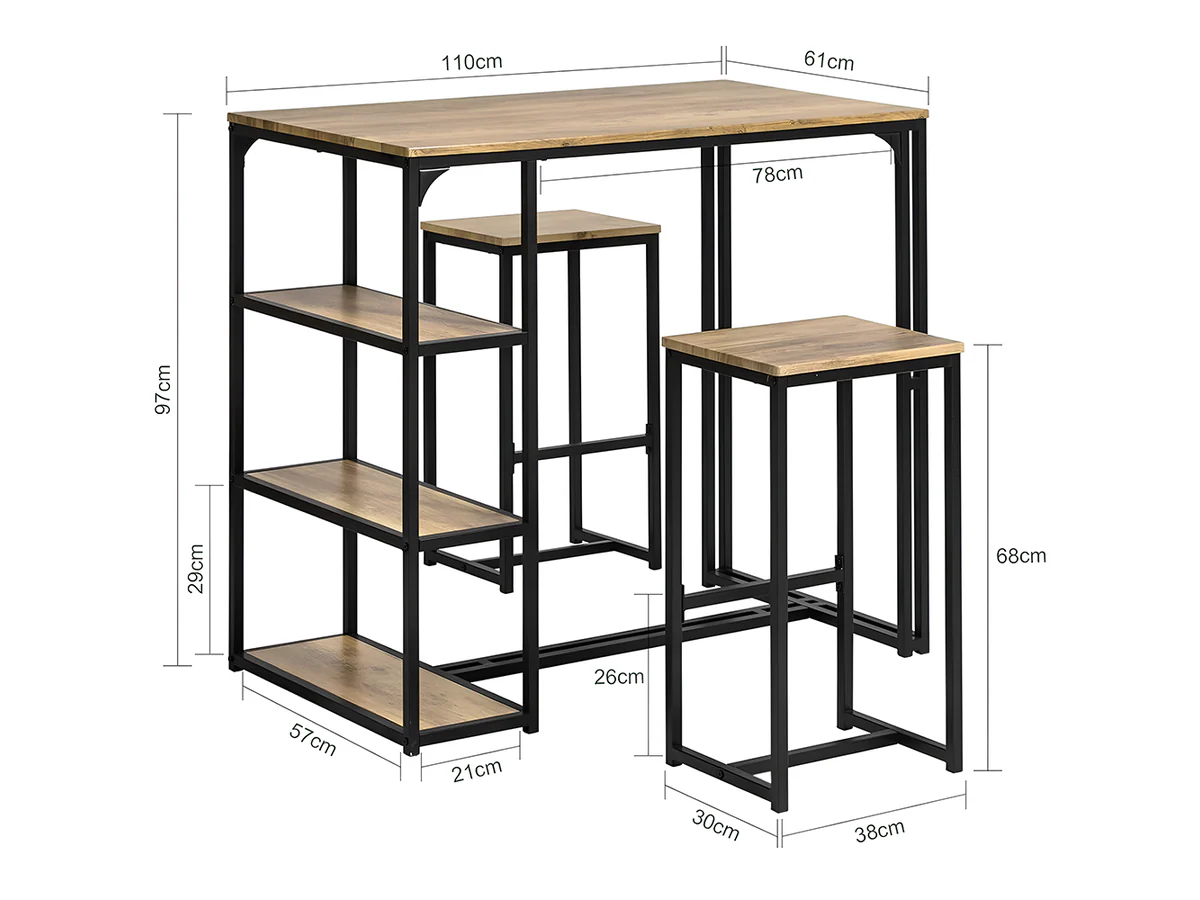 Bar Table and Bar Stools Set - Image 3
