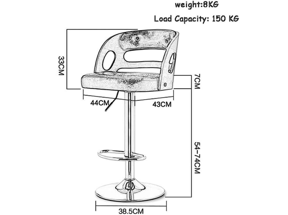 Barstools Retro Chair Footrest With Pu Seat - Image 4
