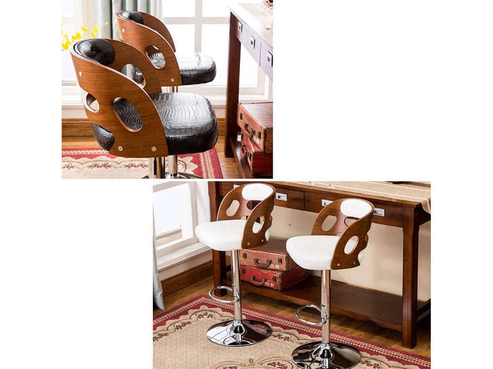 Barstools Retro Chair Footrest With Pu Seat - Image 6