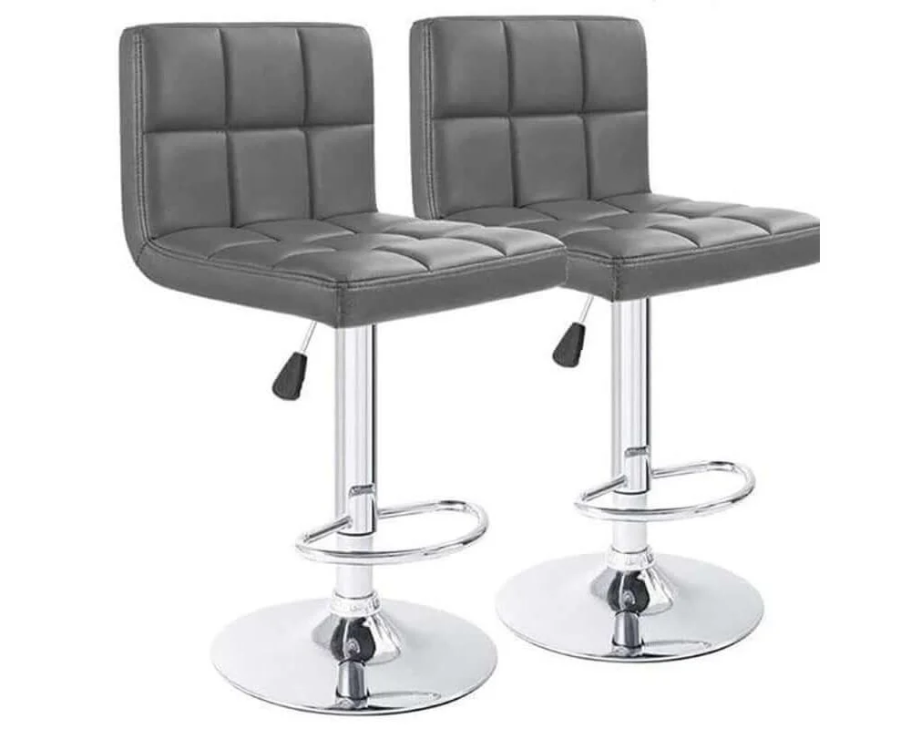Adjustable Swivel Armless Bar Stools With Pu Leather - Image 10