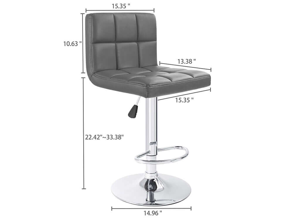 Adjustable Swivel Armless Bar Stools With Pu Leather - Image 6