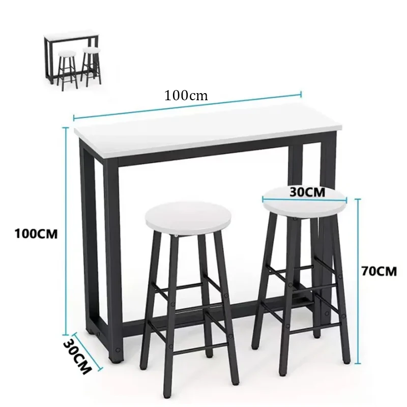 Bar Table and Bar Stools 3 Piece Dining Set Counter Height Table with 2 Stools - Image 3