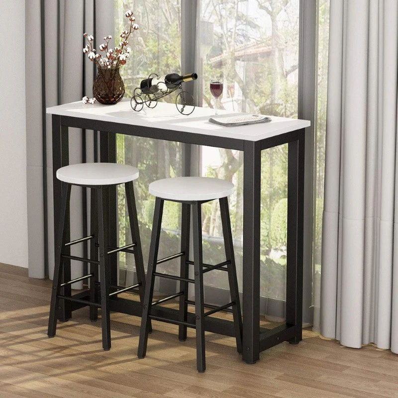 Bar Table and Bar Stools 3 Piece Dining Set Counter Height Table with 2 Stools - Image 4