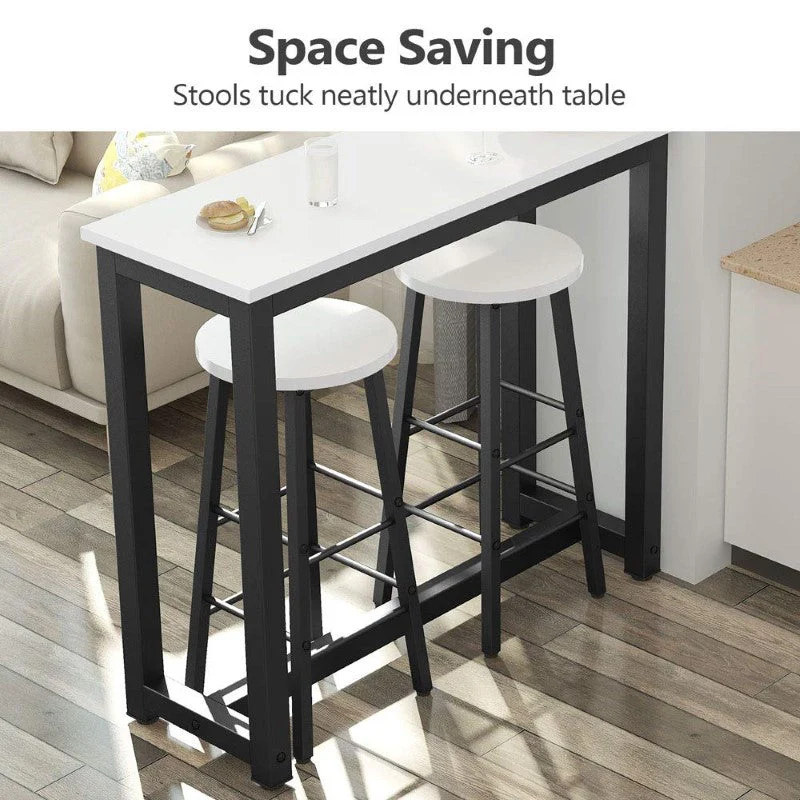 Bar Table and Bar Stools 3 Piece Dining Set Counter Height Table with 2 Stools - Image 5