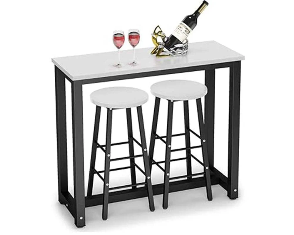 Bar Table and Bar Stools 3 Piece Dining Set Counter Height Table with 2 Stools - Image 7