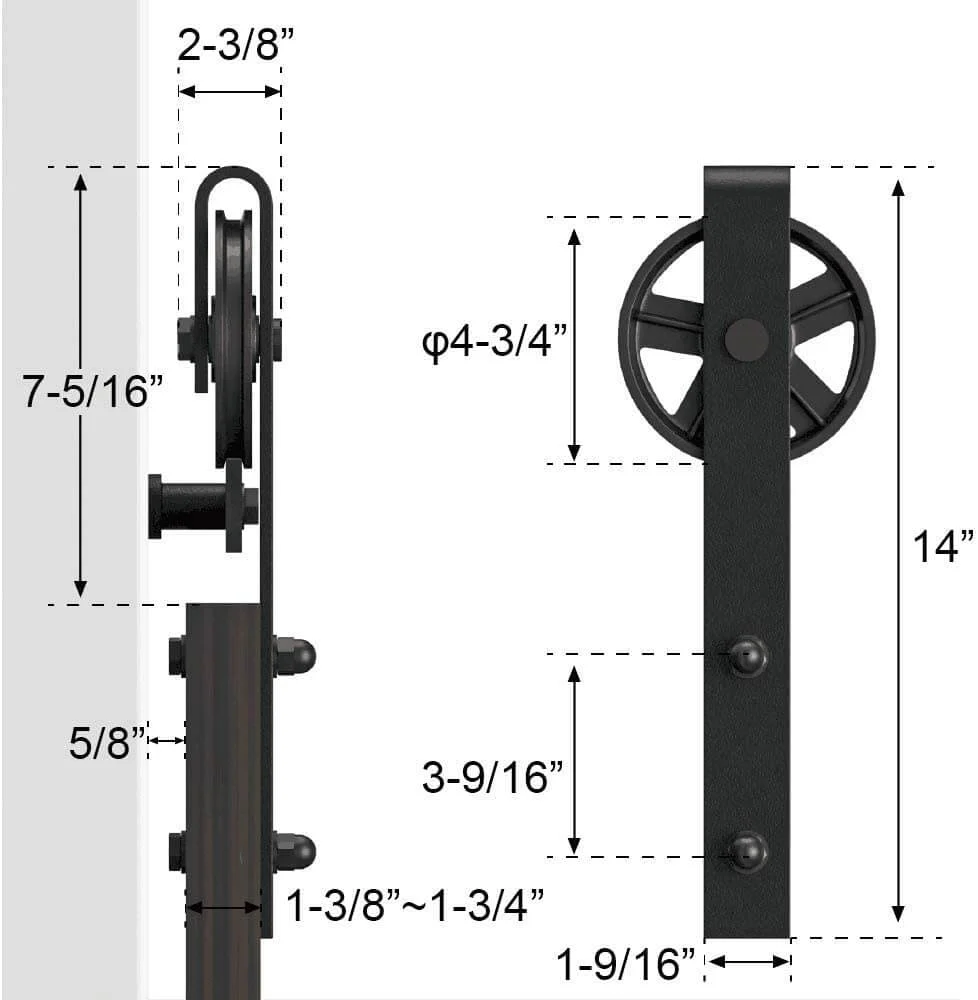 Barn Door Hardware 4M Double Door - Image 4