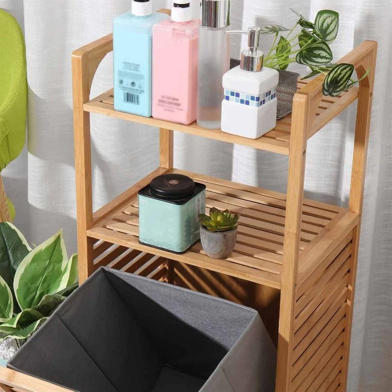 Bamboo Bathroom Cabinet Hamper Cabinet Organizer - Image 6