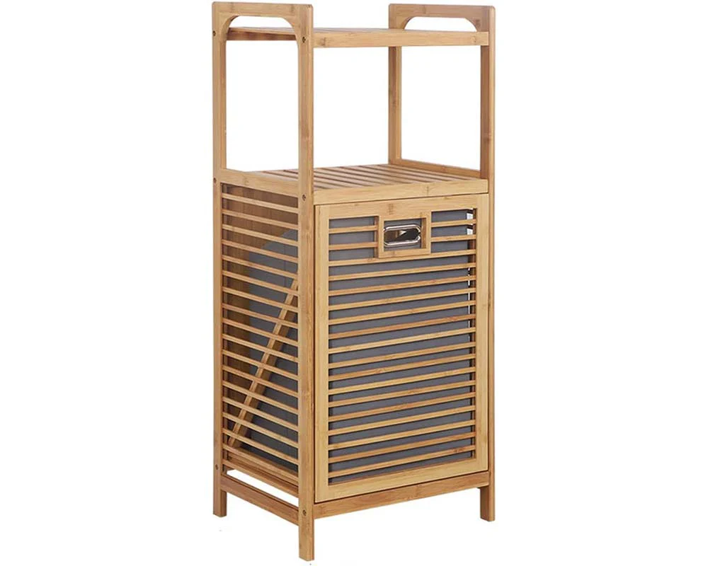 Bamboo Bathroom Cabinet Hamper Cabinet Organizer - Image 9