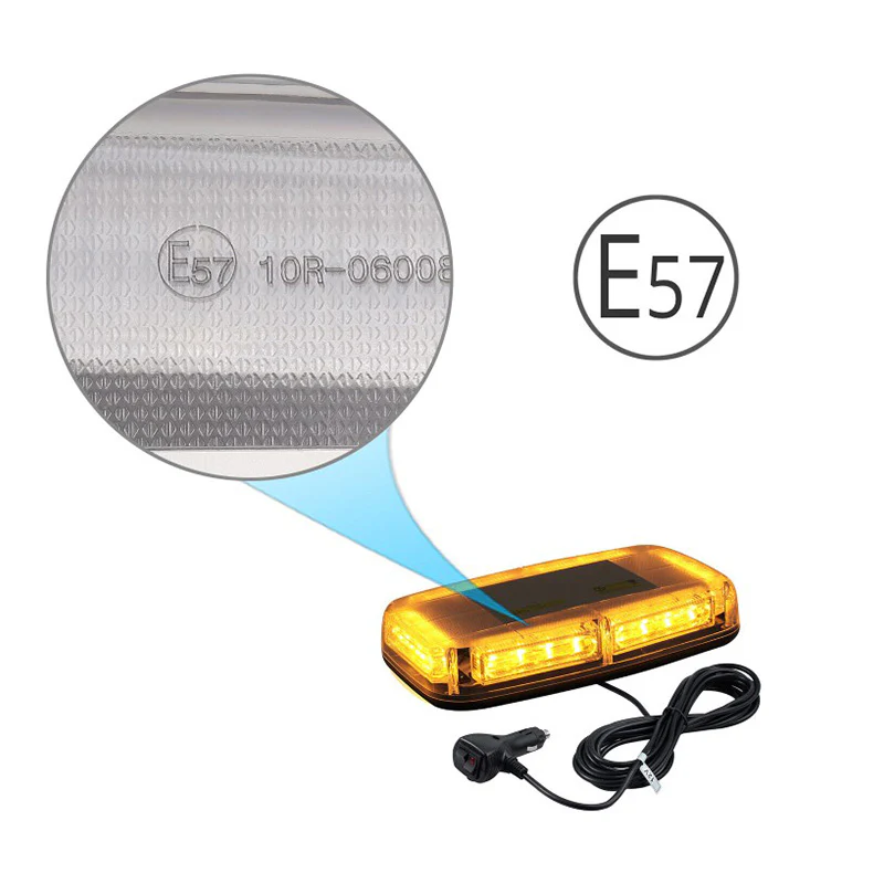 6 COB LED Beacon Flashing Magnetic Emergency Warning Strobe Amber Light 12/24V - Image 6