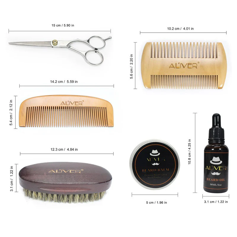 Beard Grooming Kit Oil Balm Brush - Image 4