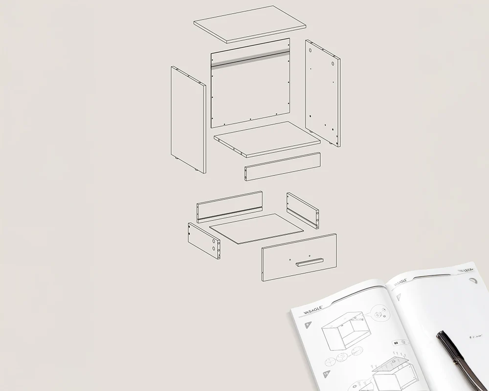 Bedside Table with Drawers - Image 19