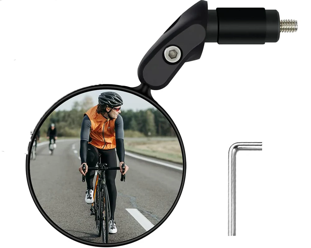 Bicycle Rear View Mirror Adjustable Handlebar Mounted Convex Mirror - Image 2